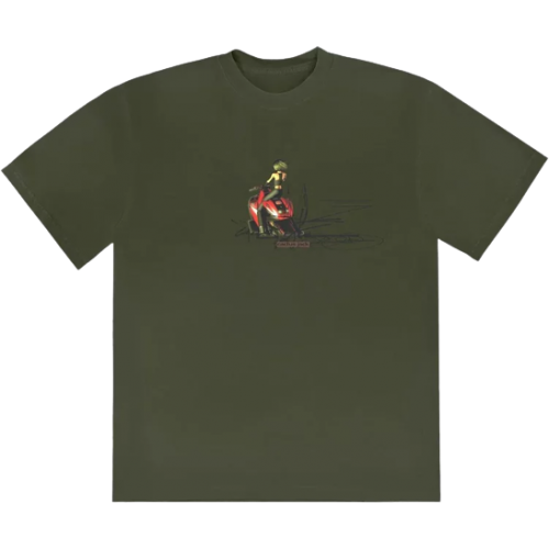 Travis Scott Moto Girl Olive Tee