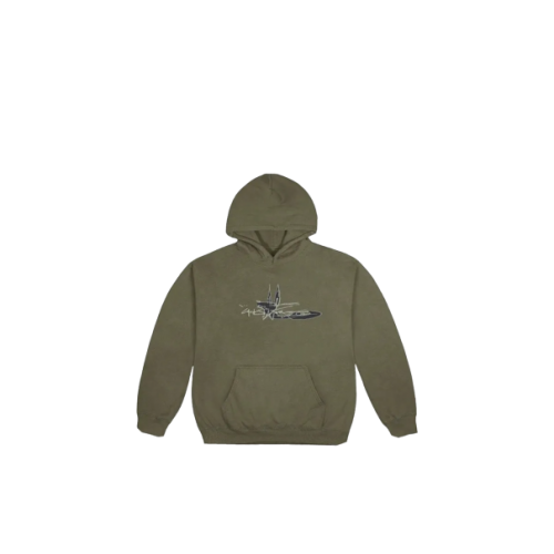 Jordan x Travis Scott Cactus Jack Scribble Hoodie Olive