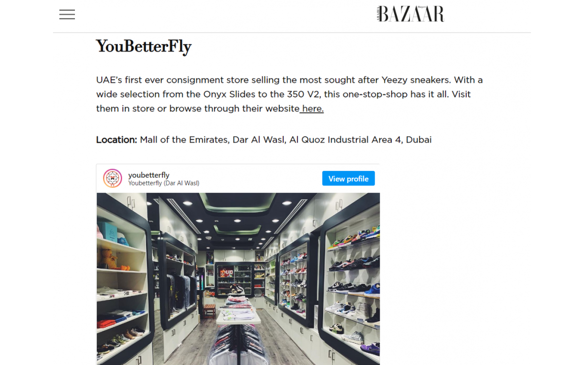 HARPER’S BAZAAR ARABIA: Where To Buy Yeezys in the UAE