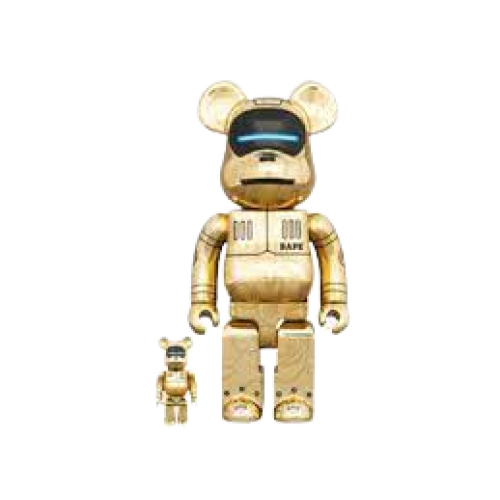 Bearbrick x BAPE x Hajime Sorayama baby milo gold