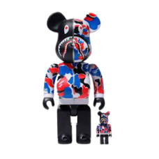 bearbrick x bape shark london store set