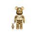 Bearbrick x BAPE x Hajime Sorayama Camo Shark 100% & 400% Set Gold