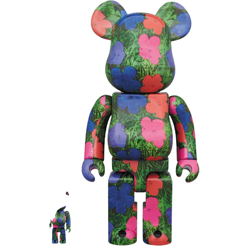 Bearbrick ANDY WARHOL "Flowers" 100% & 400% Set