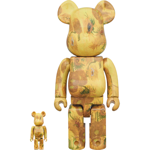 Bearbrick x Van Gogh Museum Sunflowers 100% and 400% Yellow Set