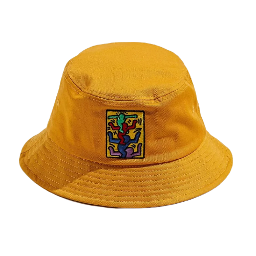 Keith Harring Bucket Hat Yellow