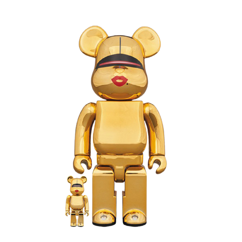 Bearbrick x Tyga x Hajime Sorayama 100% & 400% Set Gold