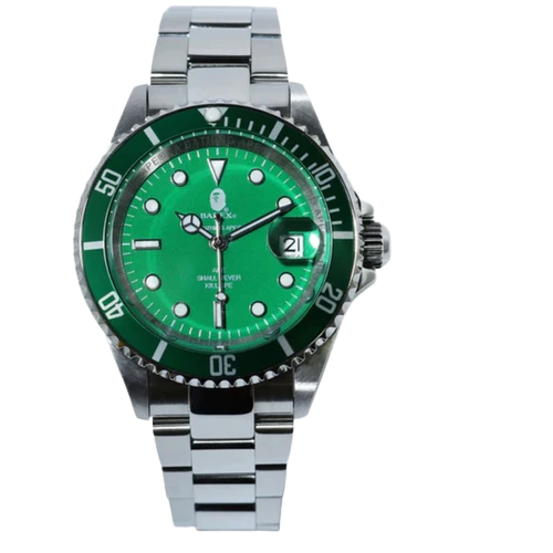 BAPE Type 1 Bapex Watch Silver/Green