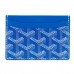Goyard Chevron Saint Sulpice Blue Leather Card Holder