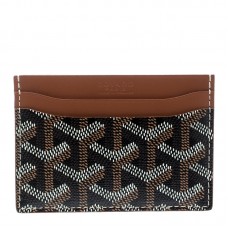 Goyard Saint Sulpice Brown Leather Card Holder