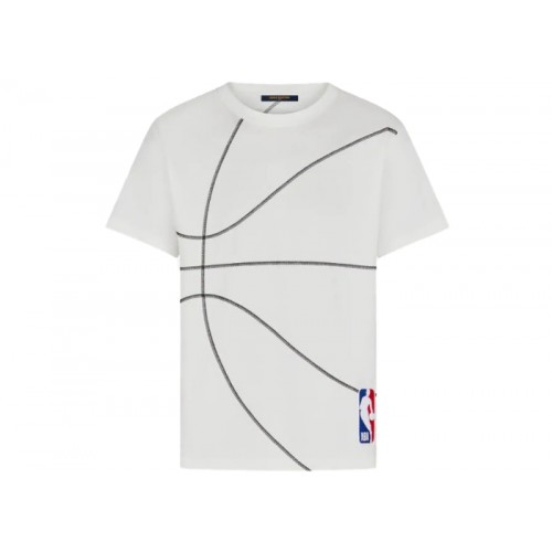 LOUIS VUITTON X NBA EMBROIDERY DETAIL T SHIRT MILK WHITE