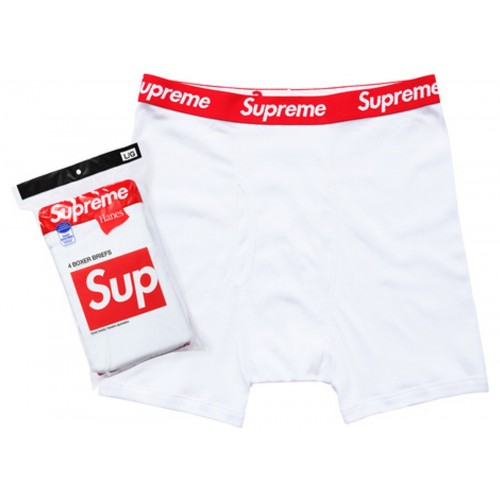 Supreme Hanes Boxer Briefs White