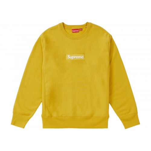 Supreme Box Logo Crew Neck Mustard 