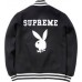 2011 Playboy X Supreme Varsity Jacket  Black