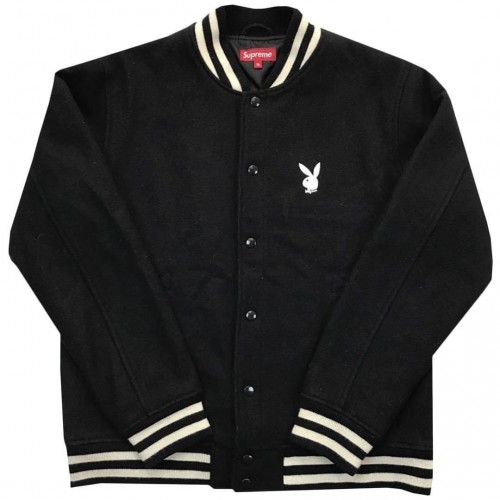 2011 Playboy X Supreme Varsity Jacket  Black