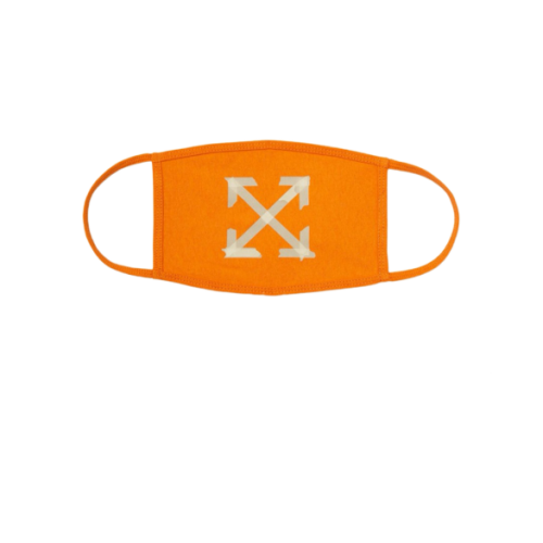 Off White Tape Arrow Face Mask Orange