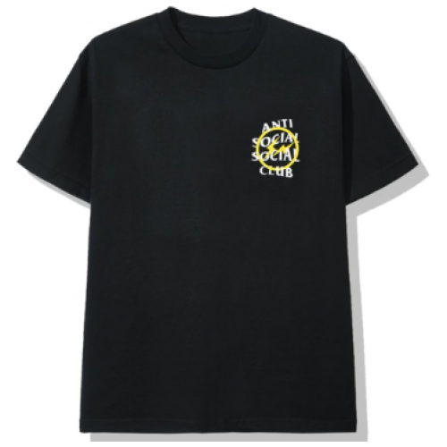 ASSC X Fragment Black Tee Yellow logo