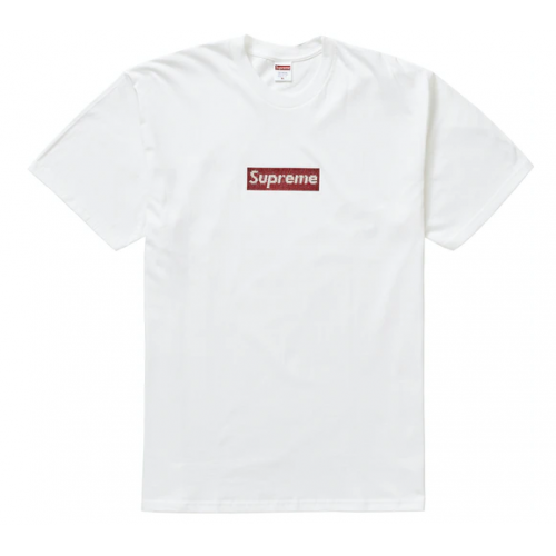 Supreme Swarovski Box Logo Tee White