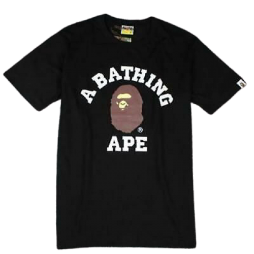 BAPE Brown Ape head Black Tee