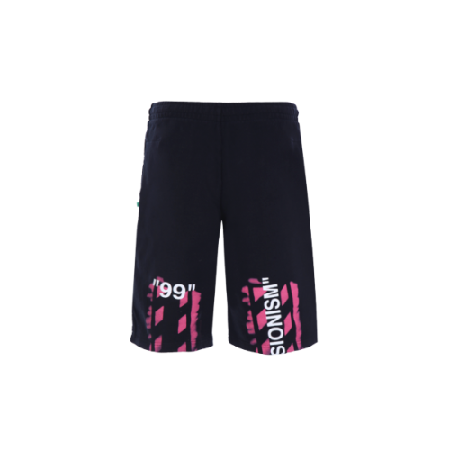 Diag print jersey shorts OFF WHITE