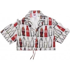 Kith x Coca Cola Bottle Print Cropped Button Up