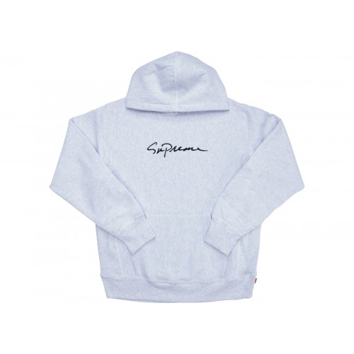 Supreme Scripted Hoodie Grey