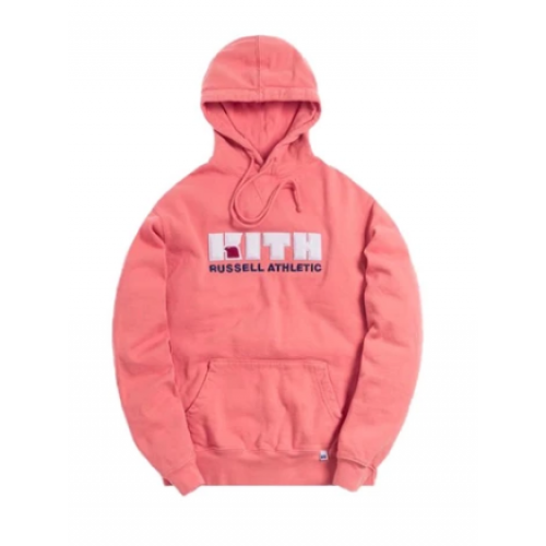 Russell x Kith Varsity Logo Pink Hoodie