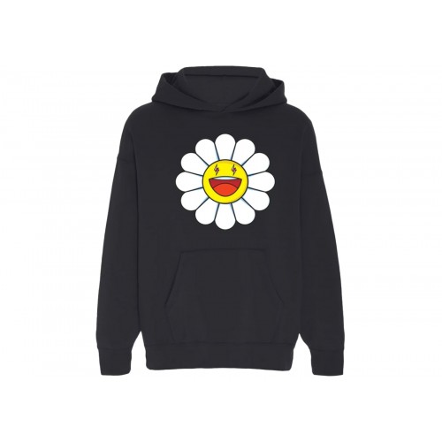 J Balvin Blanco x Takashi Murakami Large Flower Hoodie Black