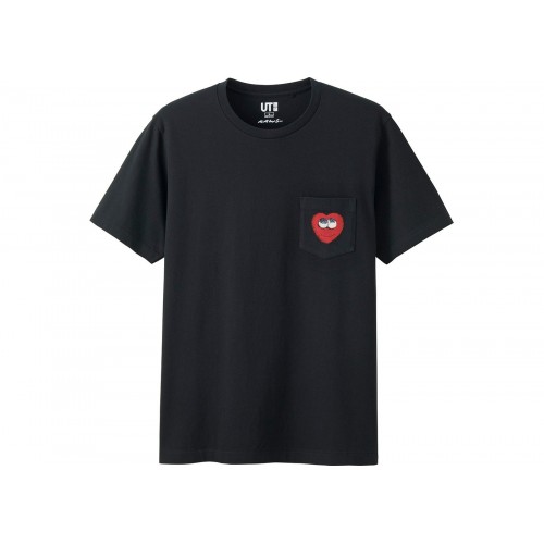 Kaws x Uniqlo Heart Poket Tee Black