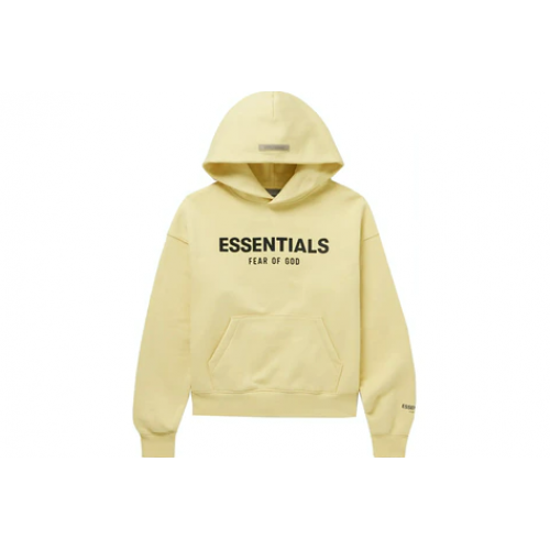 Fear of God Essentials Kids Exclusive Logo-Print Cotton-Blend Jersey Hoodie Cream