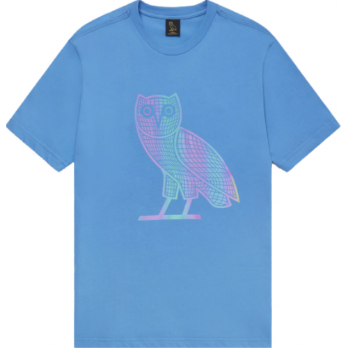 OVO Iridescent Grid Owl T-Shirt Ocean