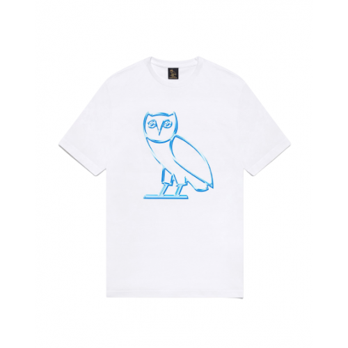 OVO Liquid Metal Owl Tee White