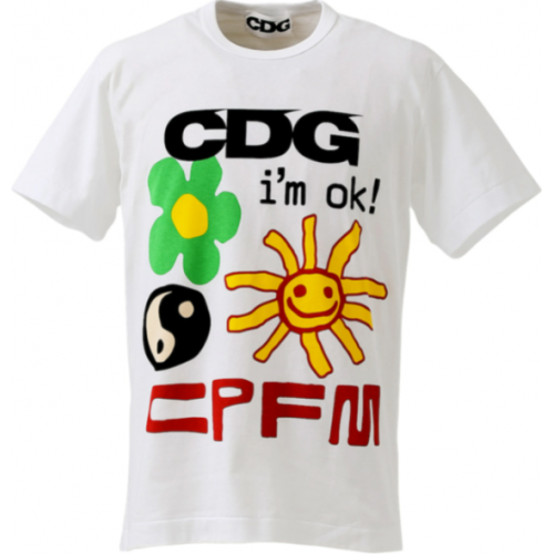 Cactus Plant Flea Market x CDG I'm Okay White Tee