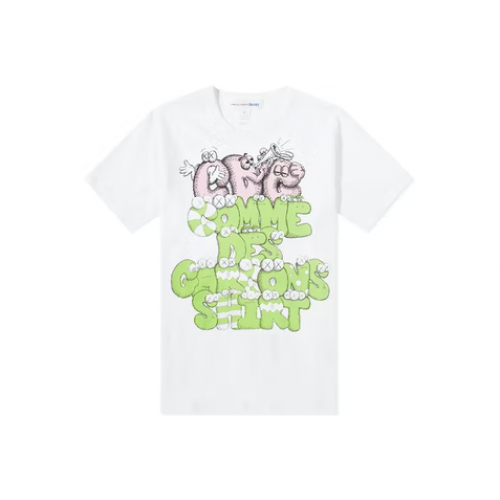 CDG Shirt x KAWS Print T-shirt White/Green/Pink