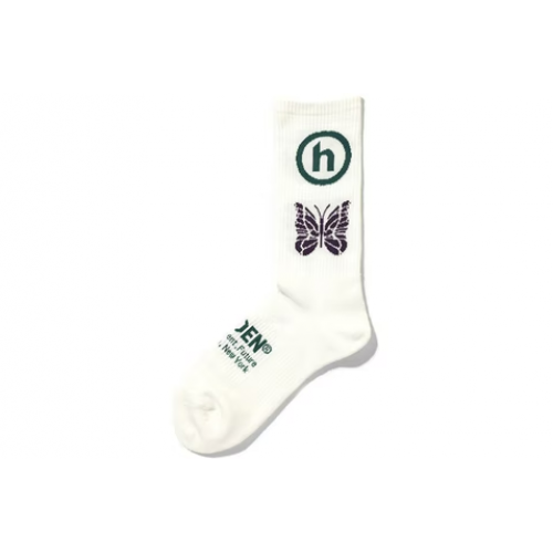 Hidden NY x Needles Jacquard Socks White Green Purple