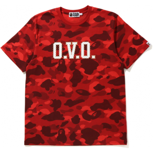 BAPE x OVO Color Camo Tee Red