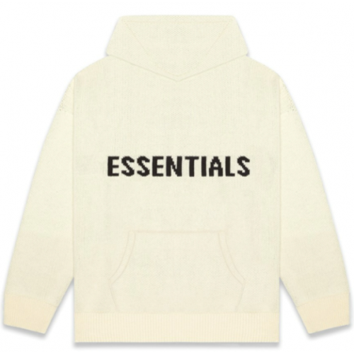 FOG ESSENTIALS Knit Hoodie Cream