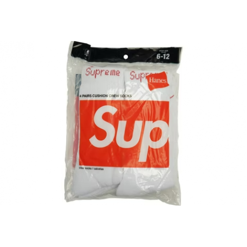 Supreme Hanes Crew Socks Crew Socks (4 Pack) White 