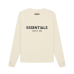 Fear Of God Essentials 3D Silicon Applique Boxy Long Sleeve Cream T-Shirt 2021