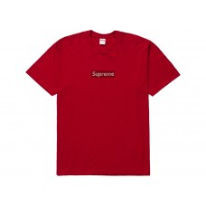 Supreme Swarovski Box Logo Tee Red