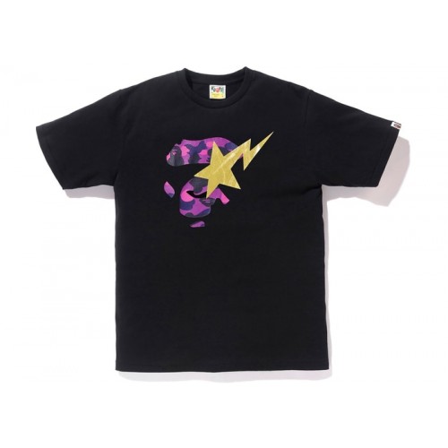 Bapesta Purple Logo Camo Tee