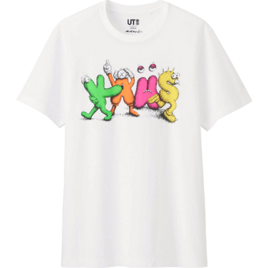 Kaws x Uniqlo Dancing Letters White Tee by Youbetterfly