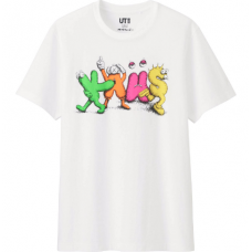 Kaws x Uniqlo Dancing Letters White Tee