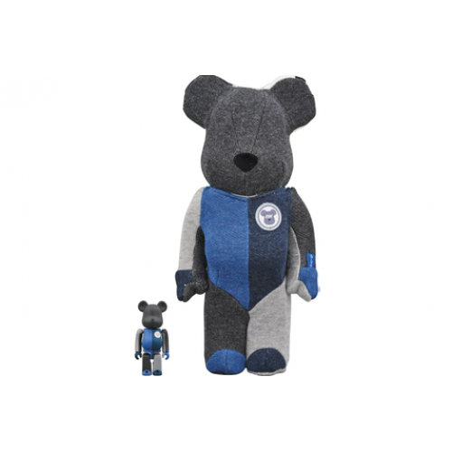 Bearbrick Loopwheeler 100% & 400% Set Black/Blue