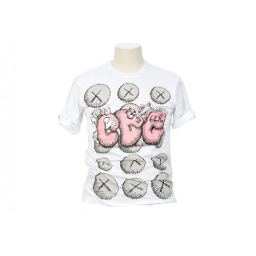 CDG Shirt x KAWS T-shirt White/Pink/Grey By Youbetterfly