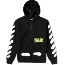 Off-white Diagonal Spray Zipped Hoodie