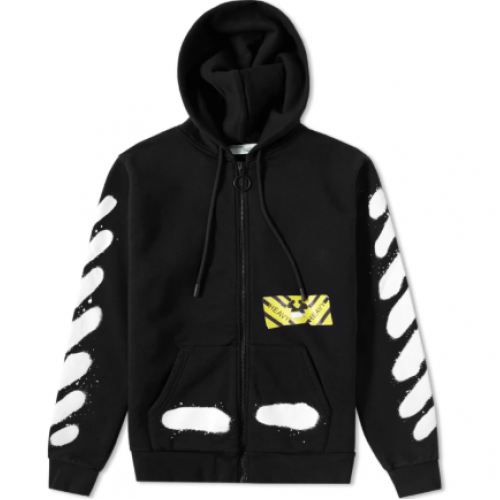 Off-white Diagonal Spray Zipped Hoodie