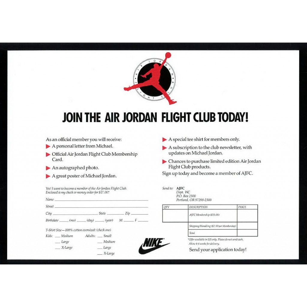 1991 air jordan flight club calendar