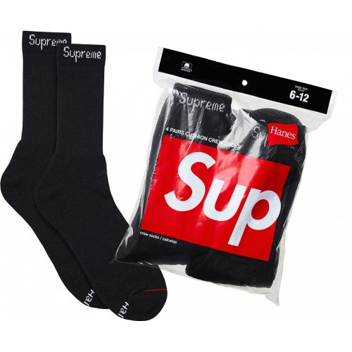 Supreme Hanes Crew Socks Black