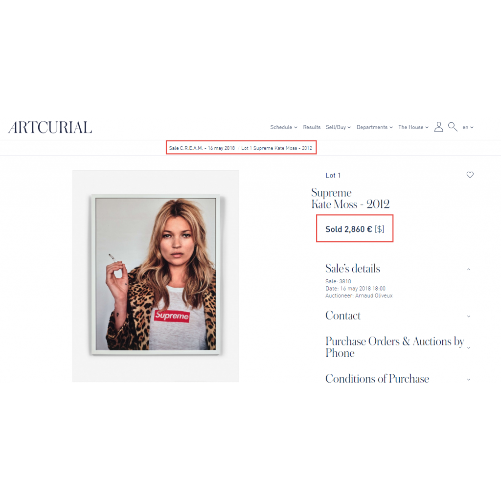 kate moss supreme poster