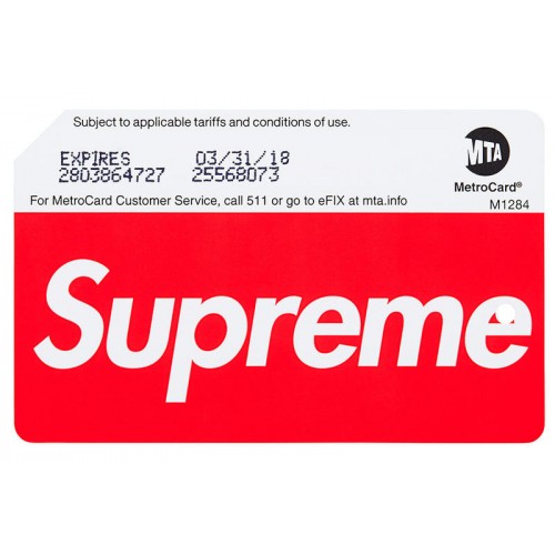 Supreme Metro Card MTA ss17 